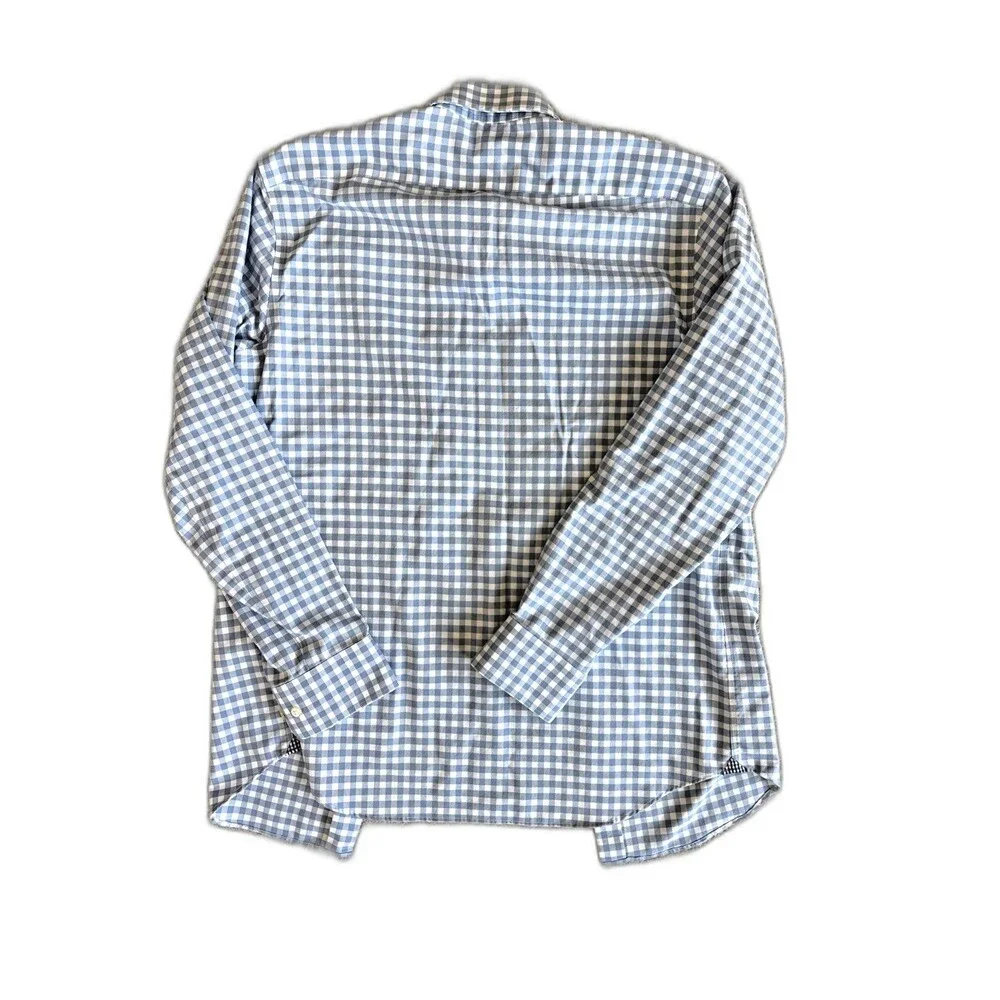 Banana Republic Men S Camden Fit Shirt Blue Check Button Down Long Sleeve EUC